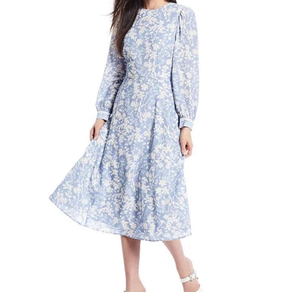 Antonio Melani Floral Midi Dress size 12 Cottagecore Spring Easter Garden Tea